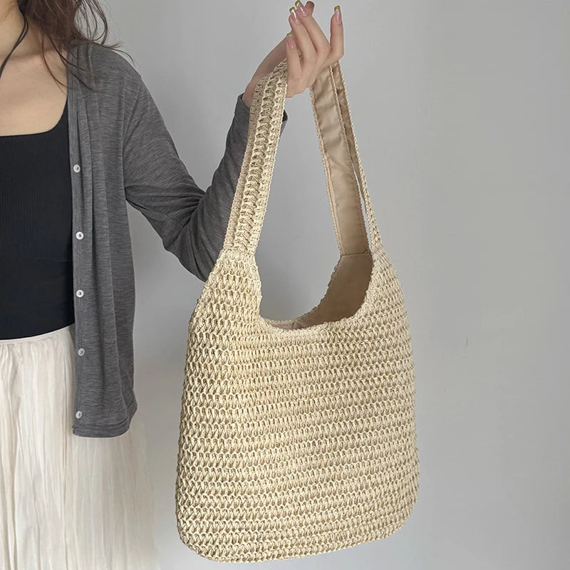 Sac rotin tressé été - photo 5