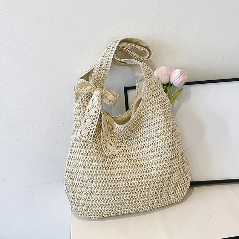 Sac rotin tressé été - photo 8