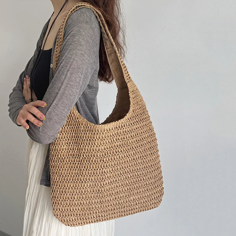 Sac rotin tressé été - photo 3