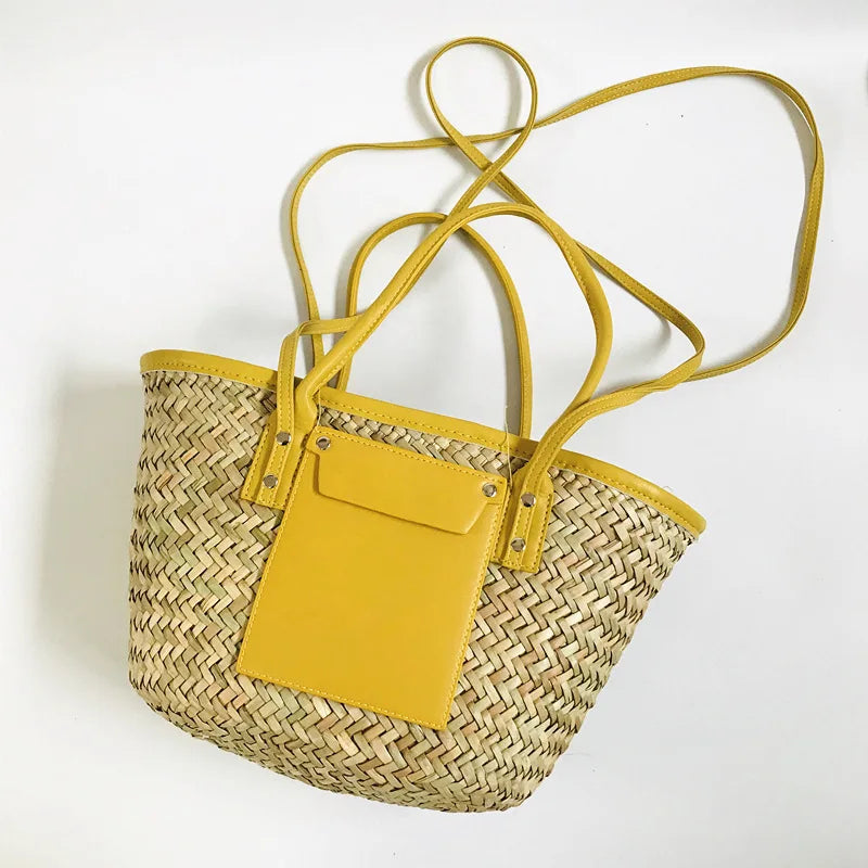 Sac seau rotin tressé - photo 6