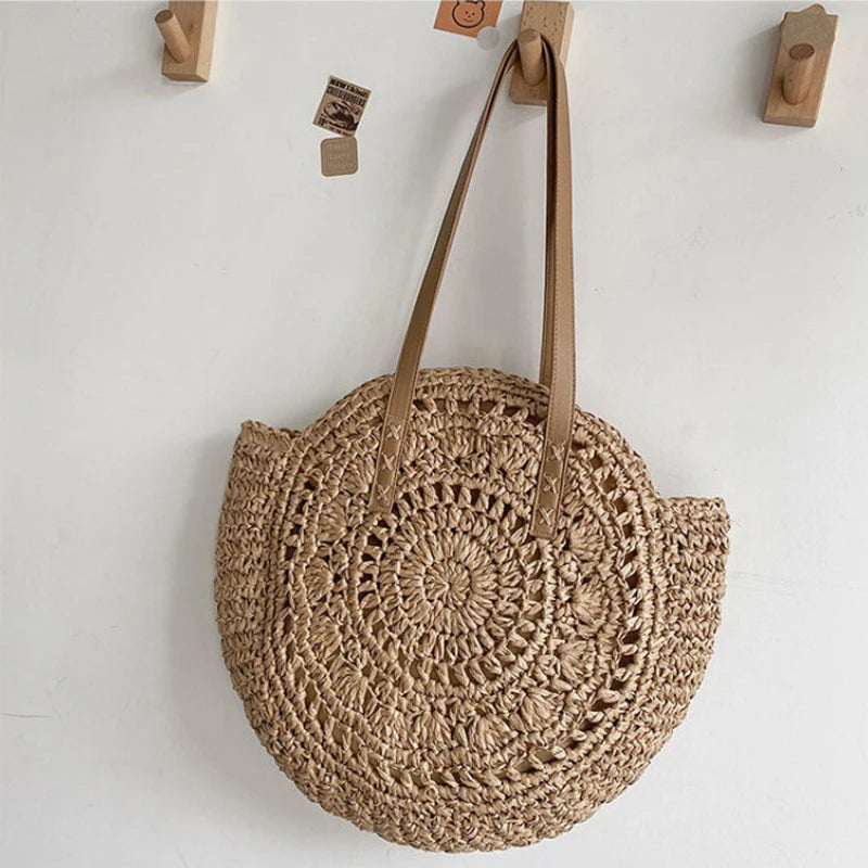 Sac rond paille ajourée - photo 8
