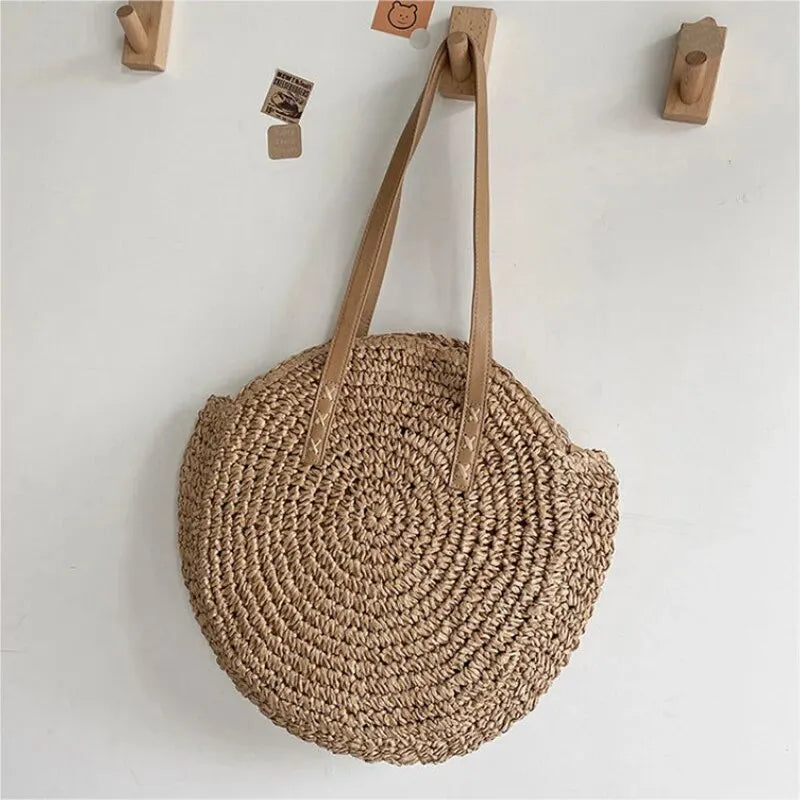 Sac rond paille ajourée - photo 9