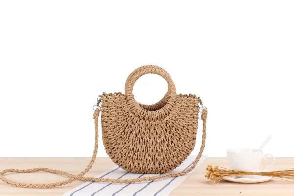 Sac demi-lune paille tressée - photo 6