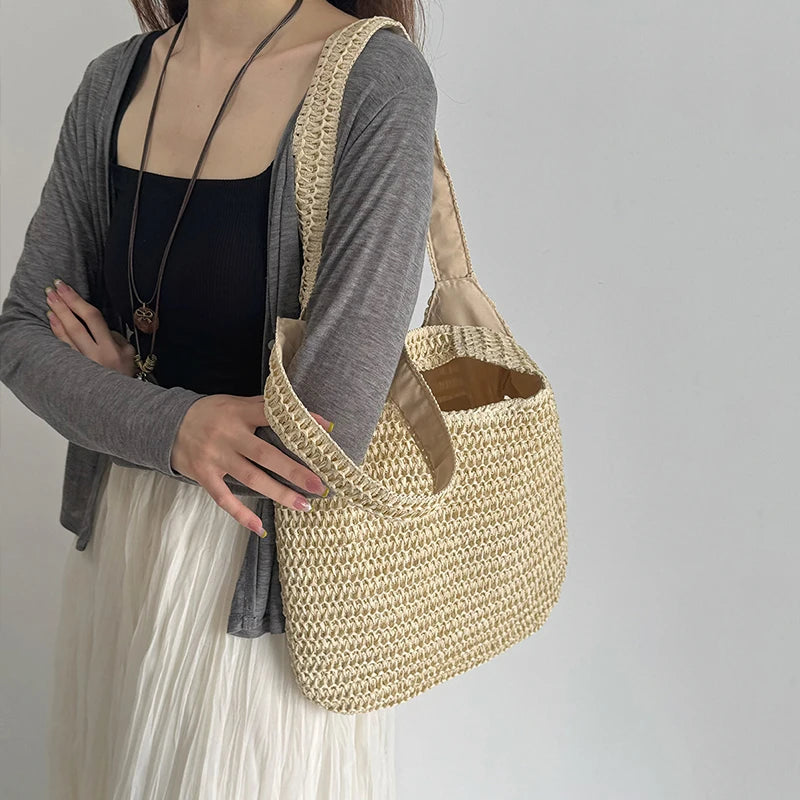 Sac rotin tressé été - photo 6