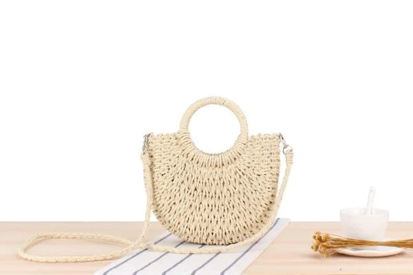 Sac demi-lune paille tressée - photo 11